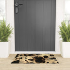 Black and Cream White Tortoiseshell Pattern Welcome Mat Gallery Image 3