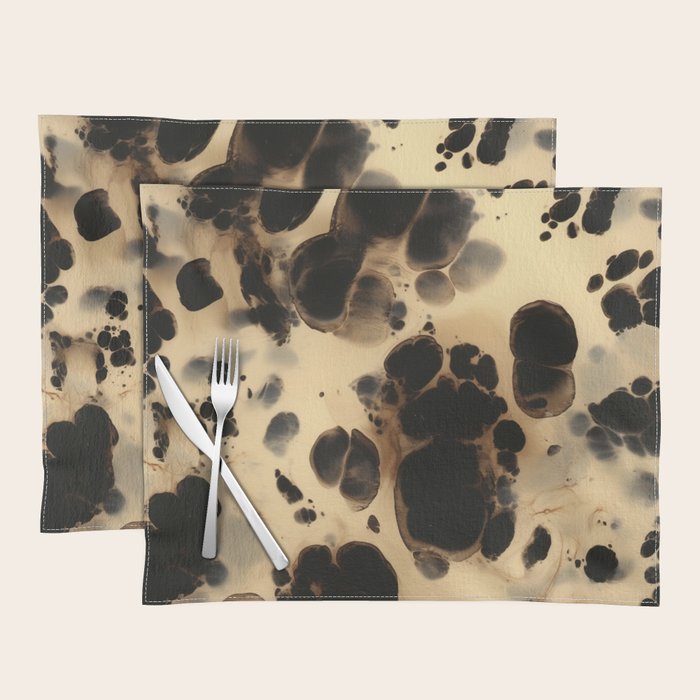 Black and Cream White Tortoiseshell Pattern Placemat Gallery Image 1