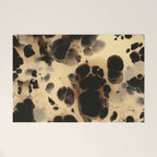 Black and Cream White Tortoiseshell Pattern Welcome Mat Gallery Image 1