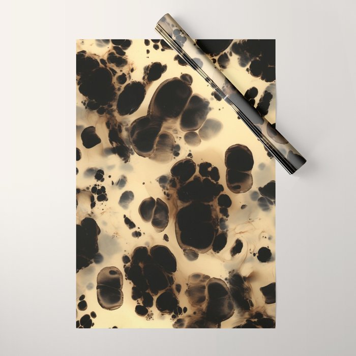 Black and Cream White Tortoiseshell Pattern Wrapping Paper Gallery Image 1