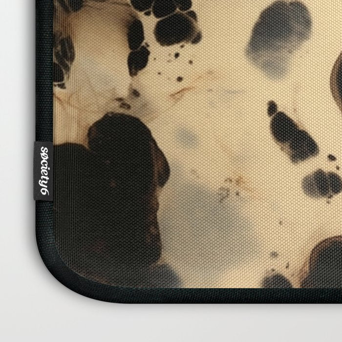 Black and Cream White Tortoiseshell Pattern Laptop Sleeve Gallery Image 3