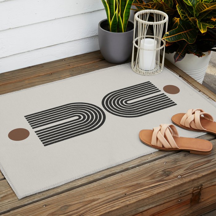 Geometric Shape, Arch Paper Art Outdoor Rug Gallery Image 2