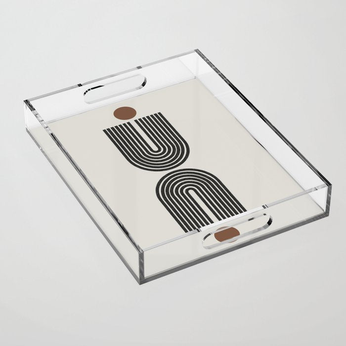 Geometric Shape, Arch Paper Art Acrylic Tray Gallery Image 1