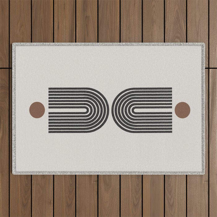 Geometric Shape, Arch Paper Art Outdoor Rug Gallery Image 1