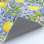 Portuguese Vintage Summer  Blue Tiles And Lemons Rug Gallery Image 4