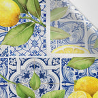 Portuguese Vintage Summer  Blue Tiles And Lemons Wall Tapestry Gallery Image 3
