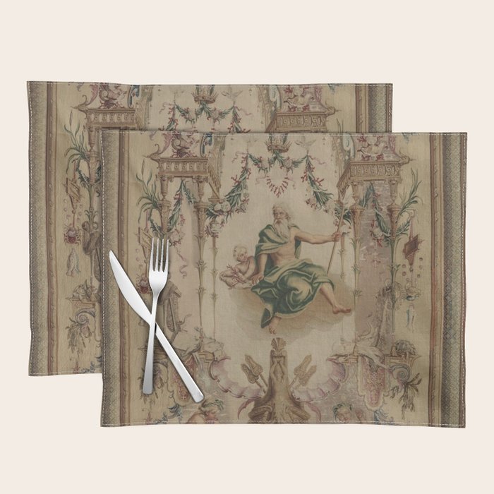 Antique 18th Century 'Neptune' French Tapestry Placemat Gallery Image 1