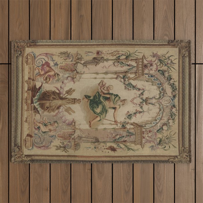 Antique 18th Century 'Neptune' French Tapestry Outdoor Rug Gallery Image 1