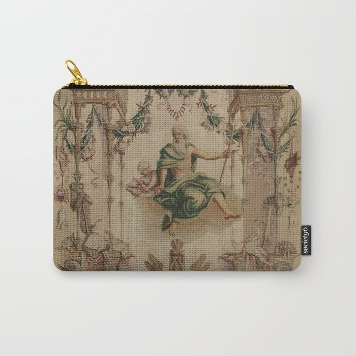 Antique 18th Century 'Neptune' French Tapestry Carry All Pouch Gallery Image 1