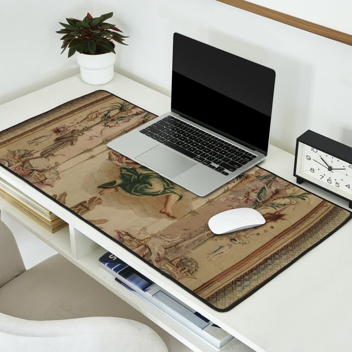 Antique 18th Century 'Neptune' French Tapestry Desk Mat Gallery Image 2