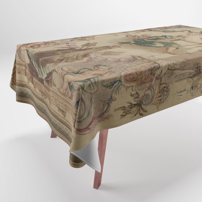 Antique 18th Century 'Neptune' French Tapestry Tablecloth Gallery Image 1