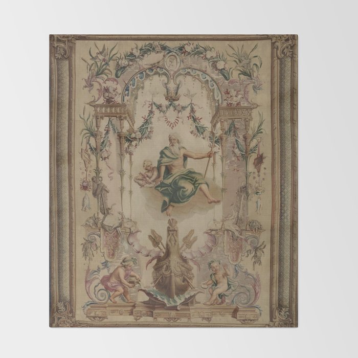 Antique 18th Century 'Neptune' French Tapestry Throw Blanket Gallery Image 2
