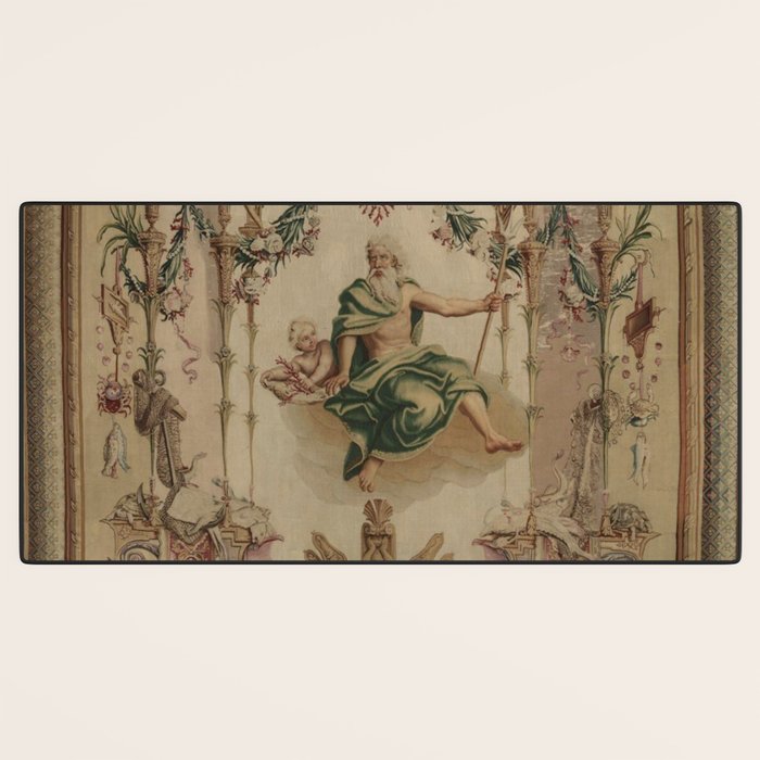 Antique 18th Century 'Neptune' French Tapestry Desk Mat Gallery Image 3