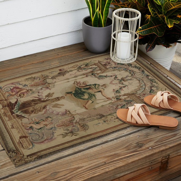 Antique 18th Century 'Neptune' French Tapestry Outdoor Rug Gallery Image 2