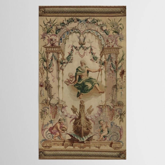 Antique 18th Century 'Neptune' French Tapestry Tablecloth Gallery Image 2