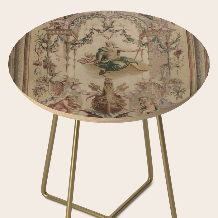 Antique 18th Century 'Neptune' French Tapestry Side Table Gallery Image 2