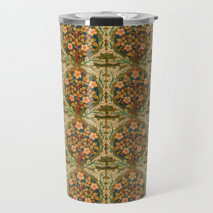 William Morris "Rose Wreath" Travel Mug Gallery Image 1