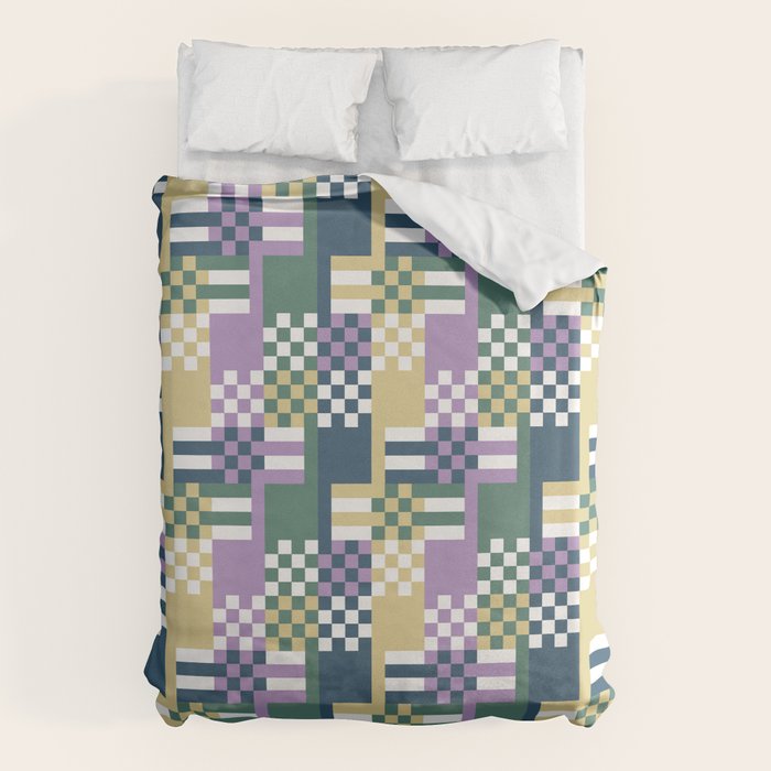 Abstract Block Mosaic R Duvet Cover Gallery Image 6