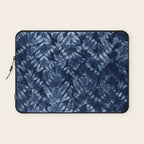Indigo Blue Shibori Tie Dye, Boho Art Laptop Sleeve Gallery Image 1