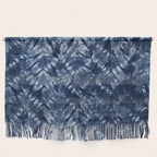 Indigo Blue Shibori Tie Dye, Boho Art Wall Hanging Gallery Image 1