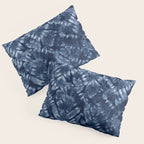 Indigo Blue Shibori Tie Dye, Boho Art Pillow Sham Gallery Image 3