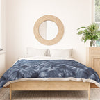 Indigo Blue Shibori Tie Dye, Boho Art Duvet Cover Gallery Image 3