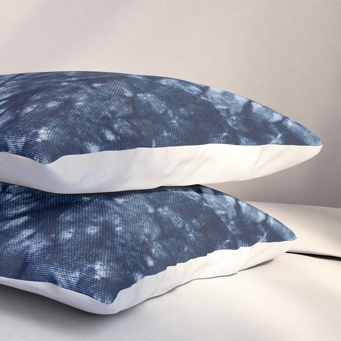 Indigo Blue Shibori Tie Dye, Boho Art Pillow Sham Gallery Image 3