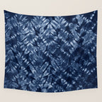 Indigo Blue Shibori Tie Dye, Boho Art Wall Tapestry Gallery Image 4