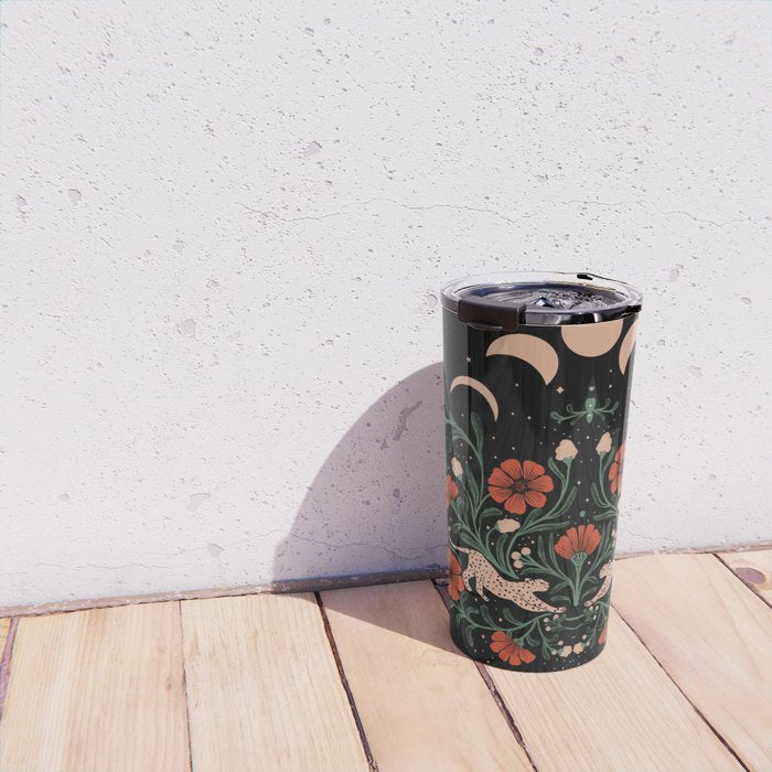 Modern tigers with red poppies Travel Mug Gallery Image 4