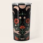 Modern tigers with red poppies Travel Mug Gallery Image 1