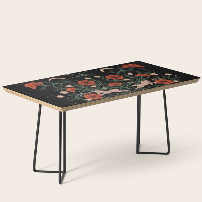 Modern tigers with red poppies Coffee Table Gallery Image 1