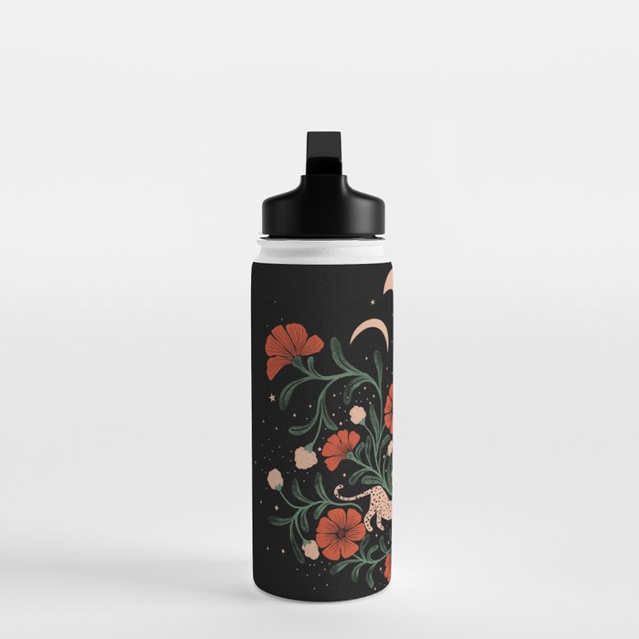 Modern tigers with red poppies Water Bottle Gallery Image 3