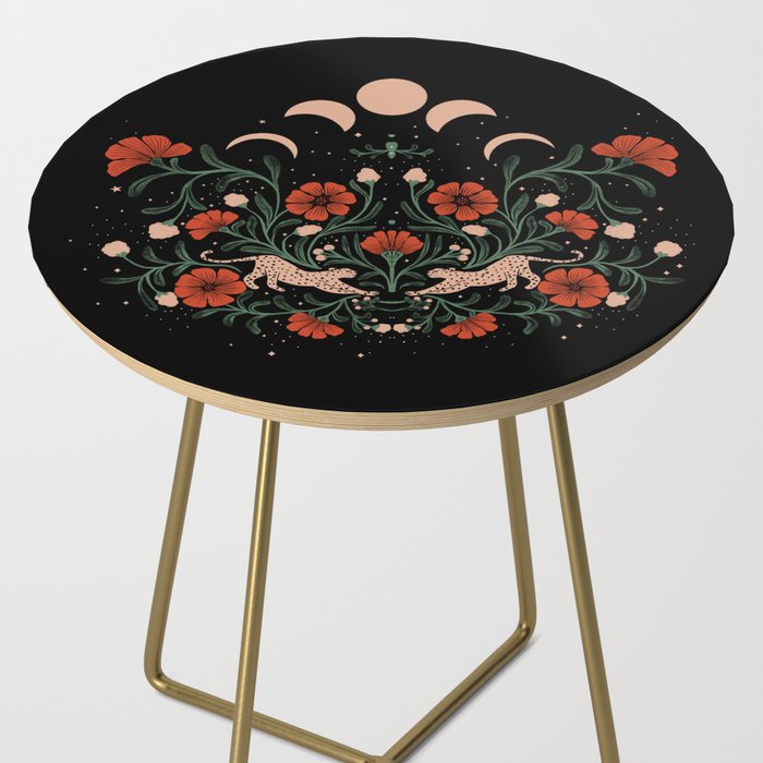 Modern tigers with red poppies Side Table Gallery Image 2