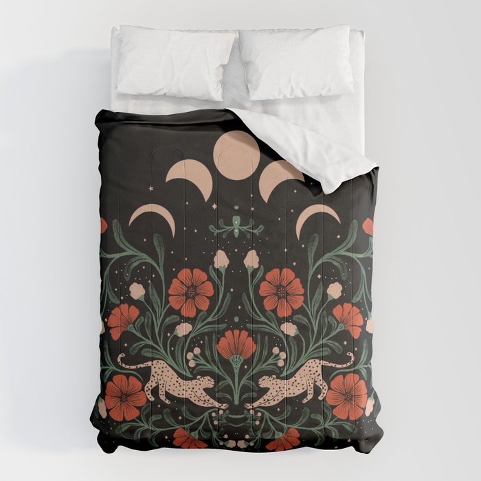 Modern tigers with red poppies Comforter Gallery Image 6