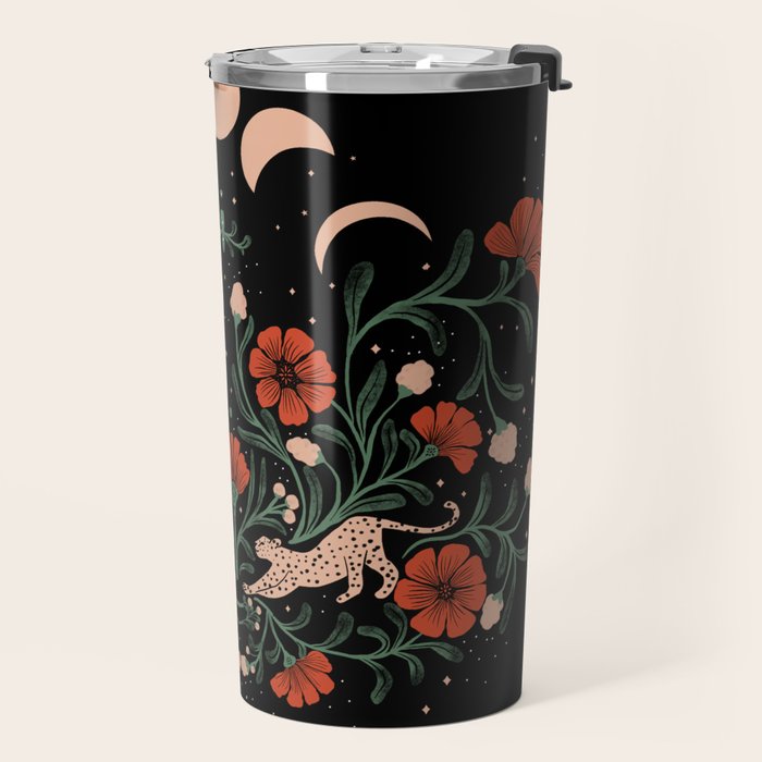 Modern tigers with red poppies Travel Mug Gallery Image 2