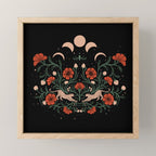 Modern tigers with red poppies Mini Art Print Gallery Image 1