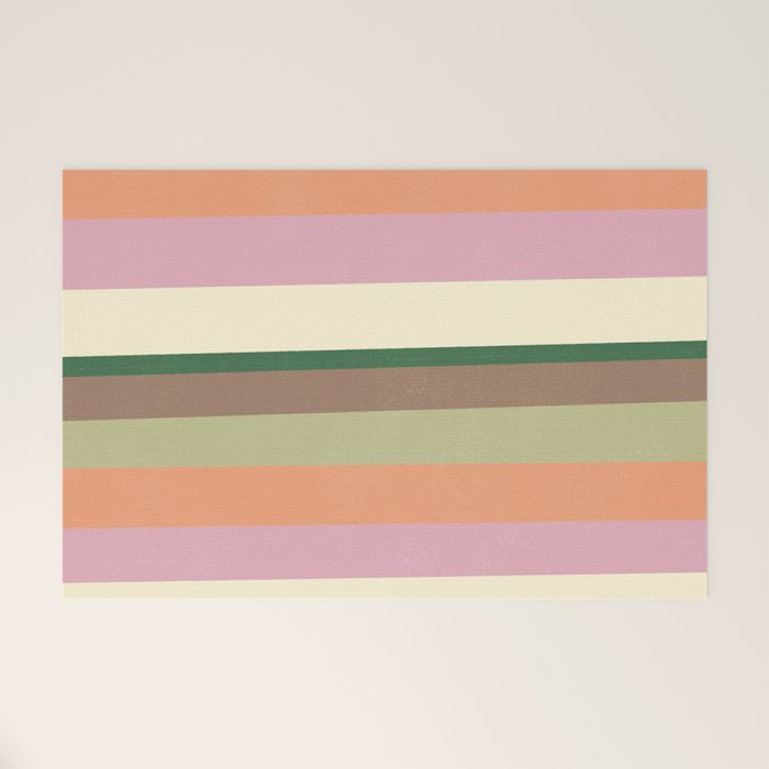 Desert Oasis stripes Welcome Mat Gallery Image 1
