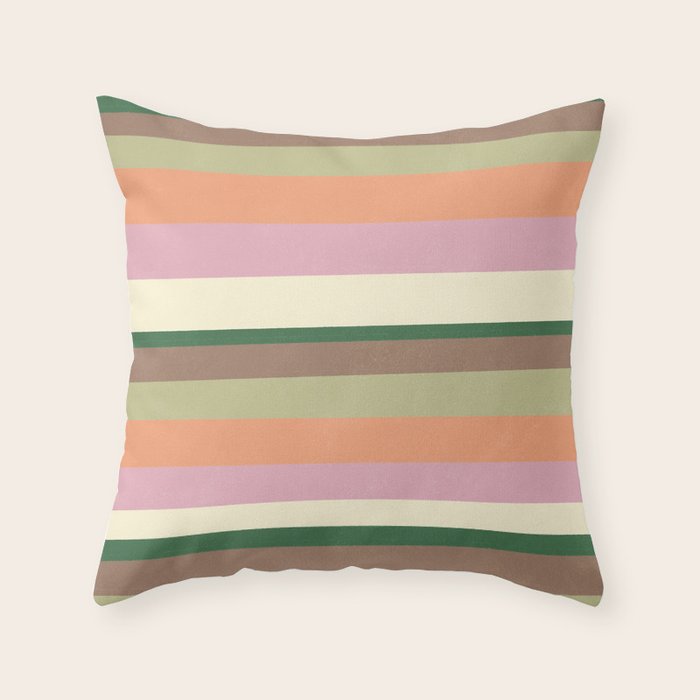 Desert Oasis stripes Throw Pillow Gallery Image 6