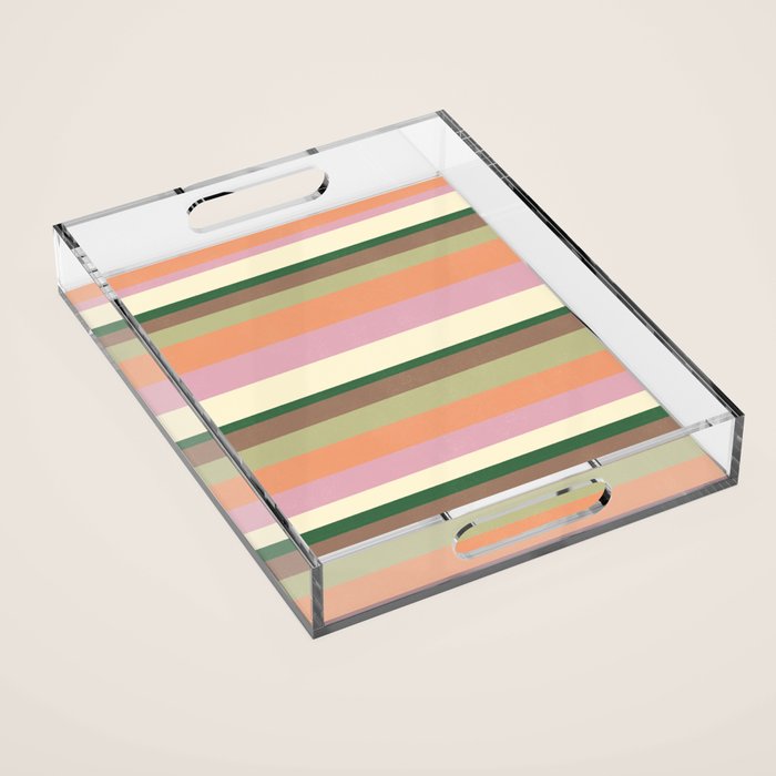 Desert Oasis stripes Acrylic Tray Gallery Image 1