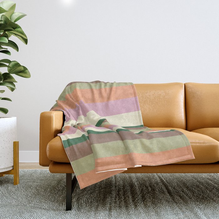 Desert Oasis stripes Throw Blanket Gallery Image 1