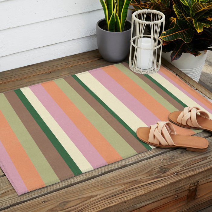 Desert Oasis stripes Outdoor Rug Gallery Image 2