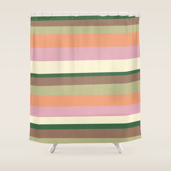 Desert Oasis stripes Shower Curtain Gallery Image 1