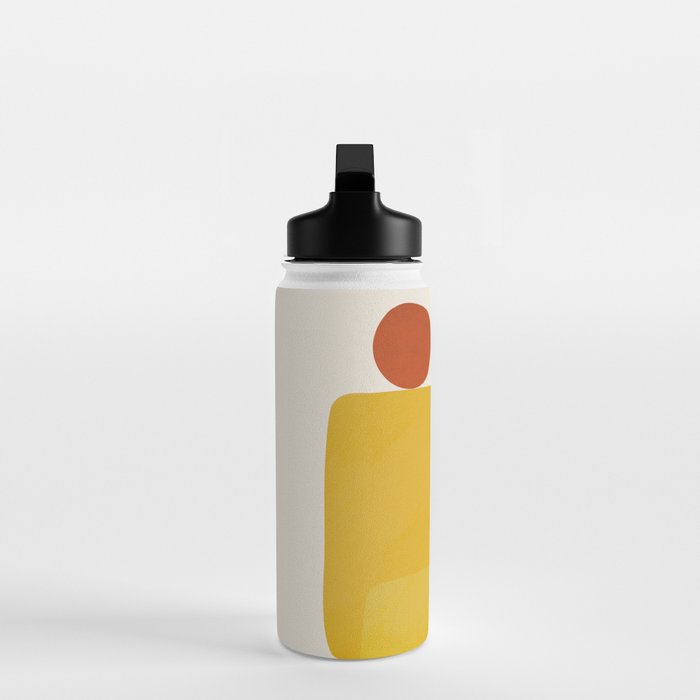 MCM Abstract Shapes Navy Mustard Red I Water Bottle Gallery Image 3