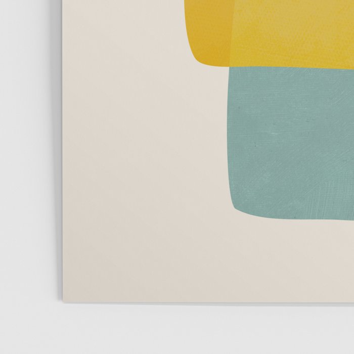 MCM Abstract Shapes Navy Mustard Red I Poster Gallery Image 3