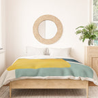 MCM Abstract Shapes Navy Mustard Red I Duvet Cover Gallery Image 3