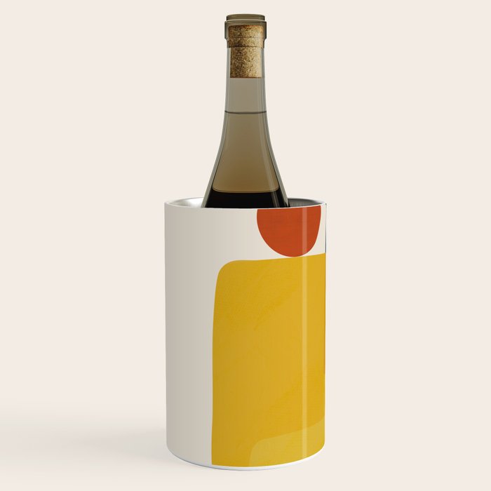 MCM Abstract Shapes Navy Mustard Red I Wine Chiller Gallery Image 2