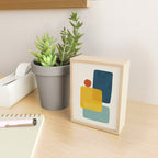 MCM Abstract Shapes Navy Mustard Red I Mini Art Print Gallery Image 2