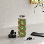 Atomic Christmas Dots in Retro Green, Cream, and Xmas Red  Water Bottle Gallery Image 4
