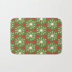 Atomic Christmas Dots in Retro Green, Cream, and Xmas Red  Bath Mat Gallery Image 1