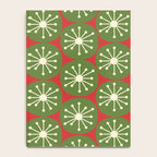 Atomic Christmas Dots in Retro Green, Cream, and Xmas Red  Notebook Gallery Image 4